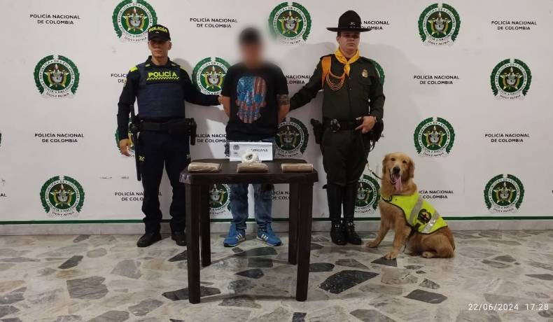 Jeffry halló más de 2 kilos de marihuana y droga sintética en Terminal de Ibagué