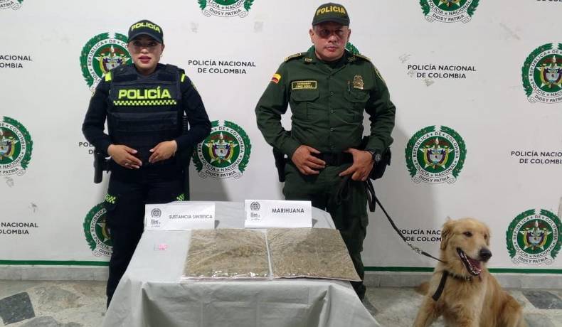 Jeffry halló más de 2 kilos de marihuana y droga sintética en Terminal de Ibagué