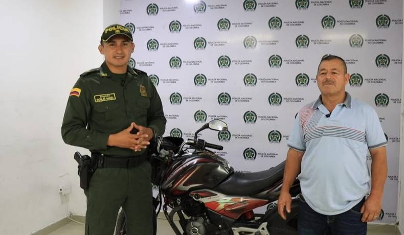 En menos de 8 horas, Policía recuperó moto que había sido hurtada, en El Salado