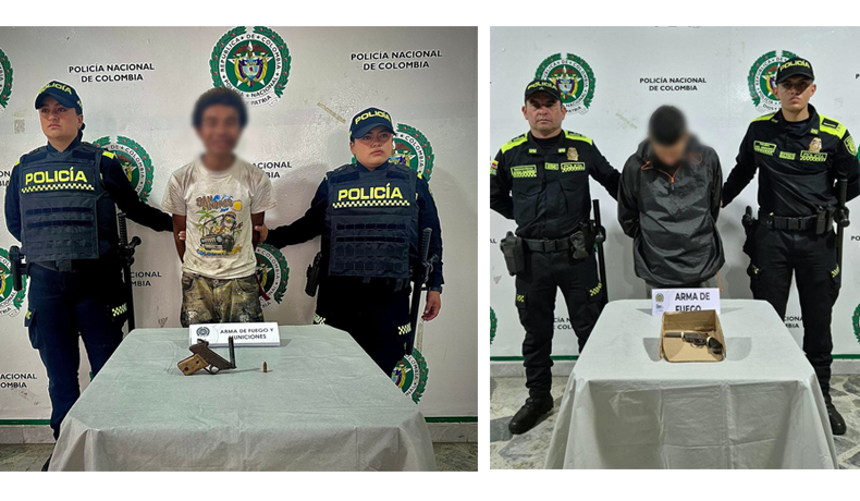 Dos capturados y dos armas de fuego fueron incautadas en Ibagué