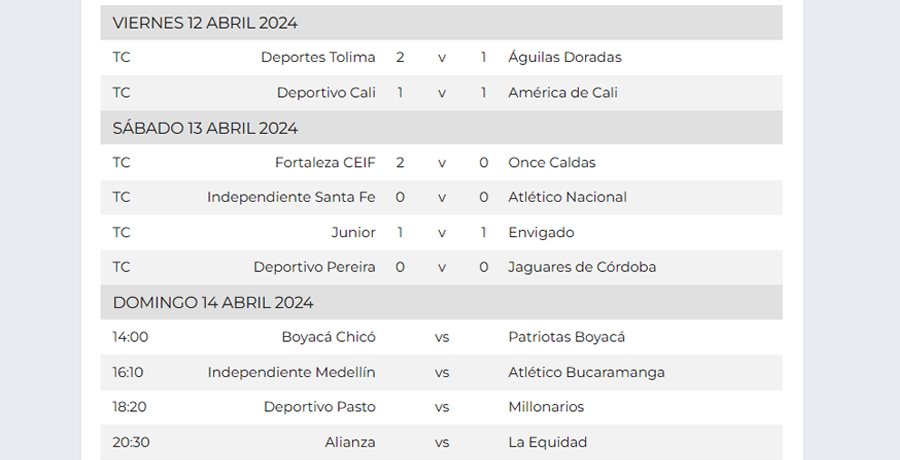 Sigue la fecha 16 de la Liga BetPlay, resultados y partidos del domingo