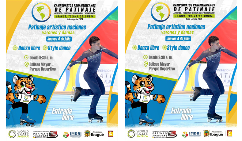 Continúa el Panamericano de Patinaje Artístico hoy jueves 4 de julio en Ibagué