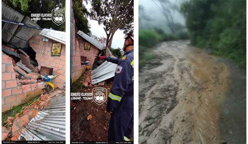 Fuertes lluvias afectan al Tolima