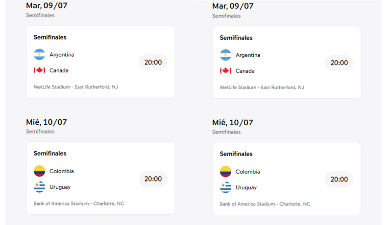 Así quedaron las semifinales de la Copa América USA 2024