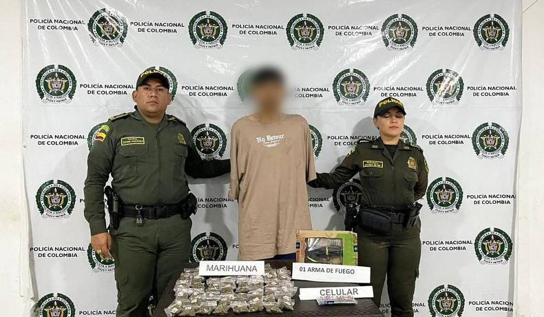 Capturada pareja e incautada un arma de fuego en Mariquita