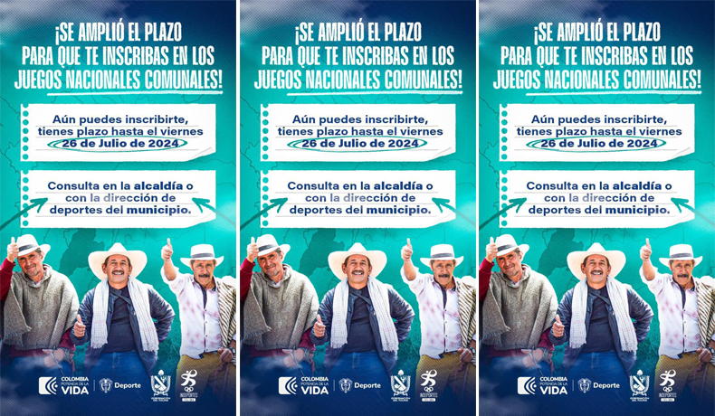 Se amplió la inscripción para los Juegos Nacionales Deportivos y Recreativos Comunales