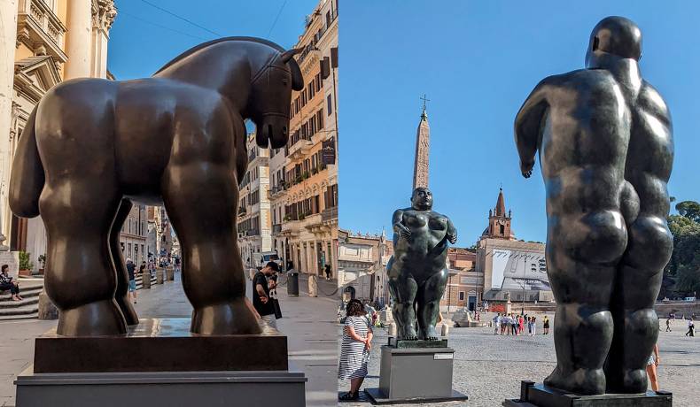 Obras de Fernando Botero son exhibidas en calles y plazas de Roma