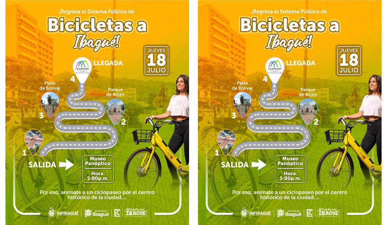 Hoy 18 de julio ciclopaseo en Ibagué