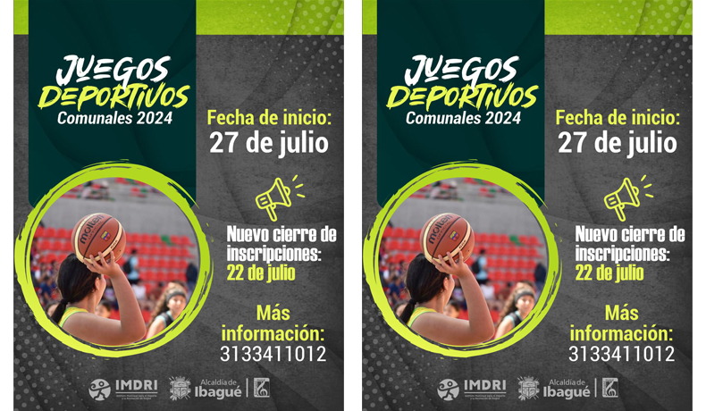 Hoy 22 de julio terminan las inscripciones de los Juegos Comunales 2024