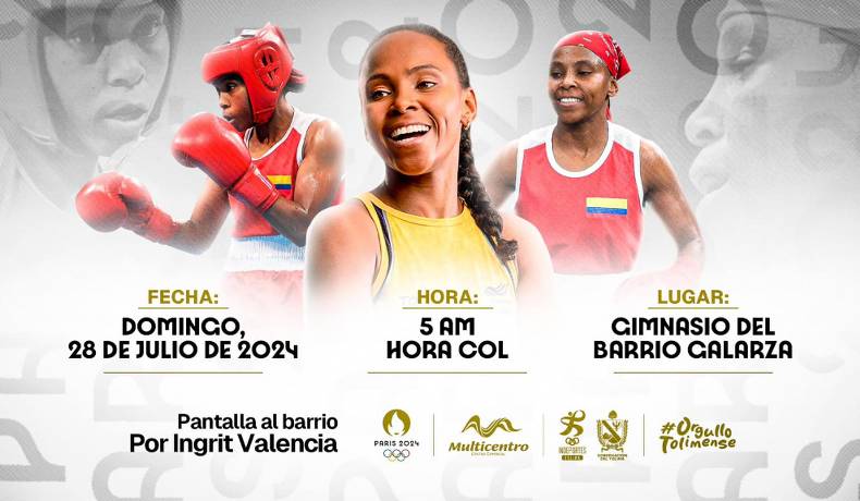 Pantalla gigante para apoyar a nuestra boxeadora Ingrit Valencia