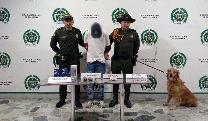 Perla detectó sustancias estupefacientes en su equipaje de mano