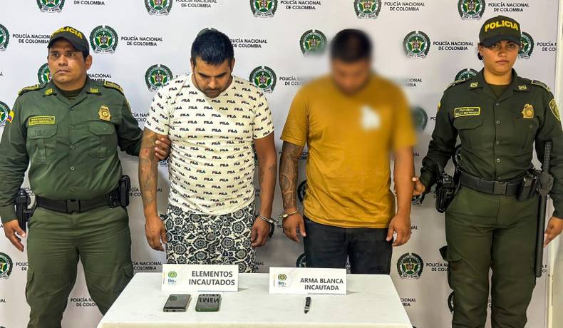 Luego de cometer un hurto en la vía al Aeropuerto Perales, fueron capturados