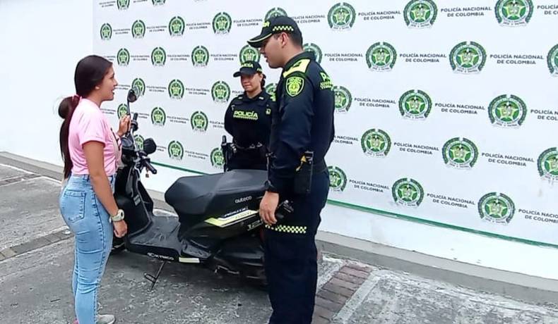Recuperada motocicleta en el sector del barrio Miramar