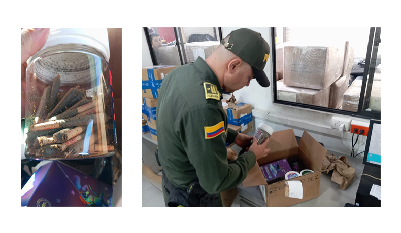 Jefry halló 400 gramos de marihuana en una encomienda