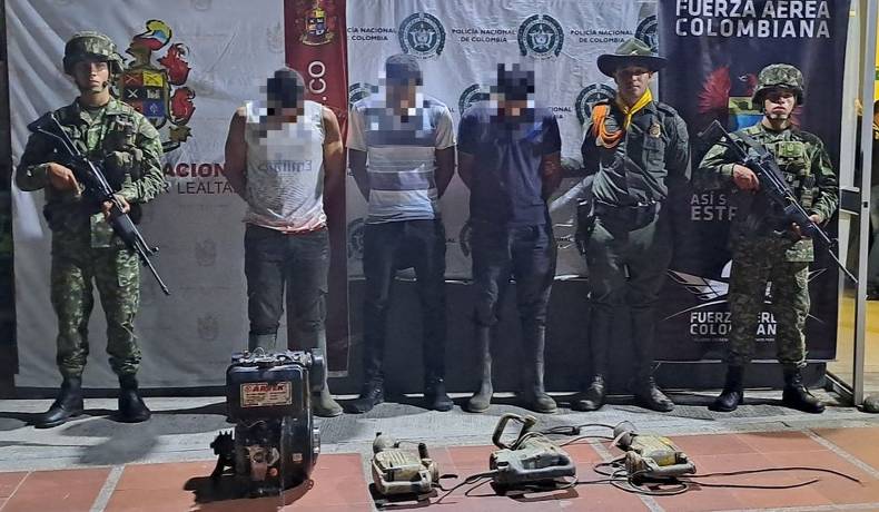 Capturadas 3 personas por explotación ilícita de yacimientos