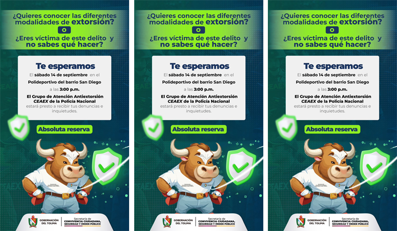 Grupo de Atención Antiextorsión CEAEX estará en el Tour de las Obras de Vuelta al Barrio