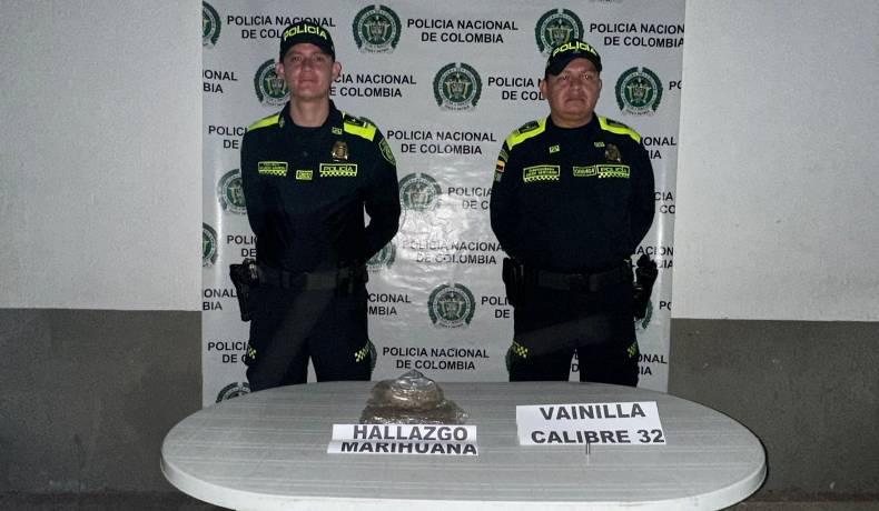 En Ataco, Policía Tolima incautó estupefacientes y un cartucho para revólver