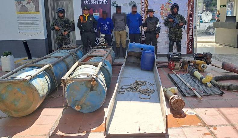 Capturados 3 sujetos por minería ilegal en Rovira 