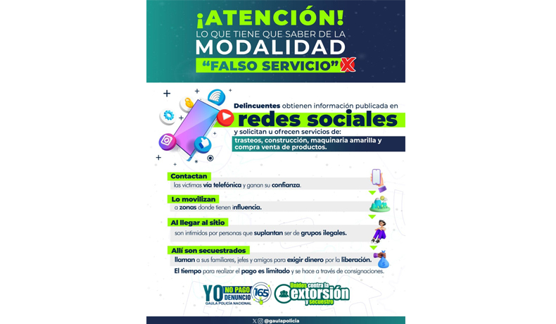 Recomendaciones del GAULA para contrarrestar la extorsión 