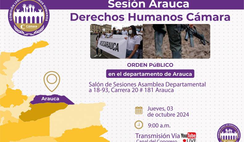 Comisión de Derechos Humanos sesionará en Arauca