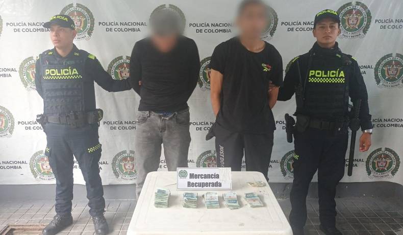 Dos capturados y dinero recuperado en Melgar