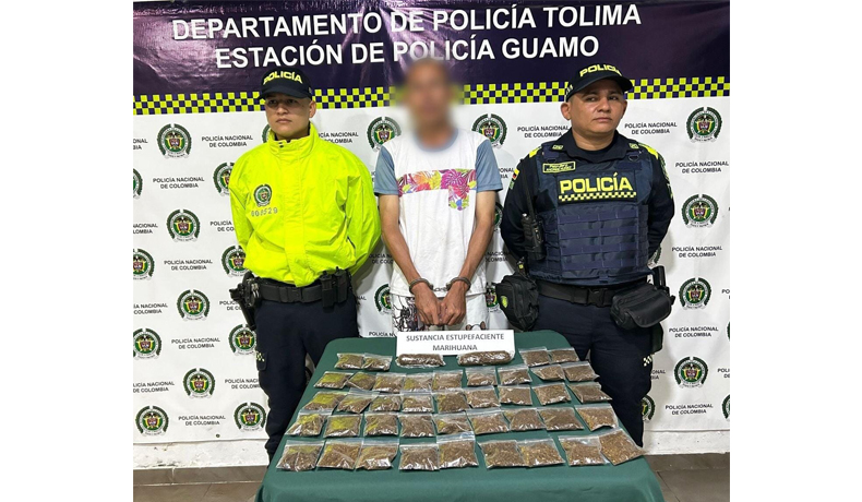 En el Guamo fue capturado un sujeto e incautados estupefacientes 
