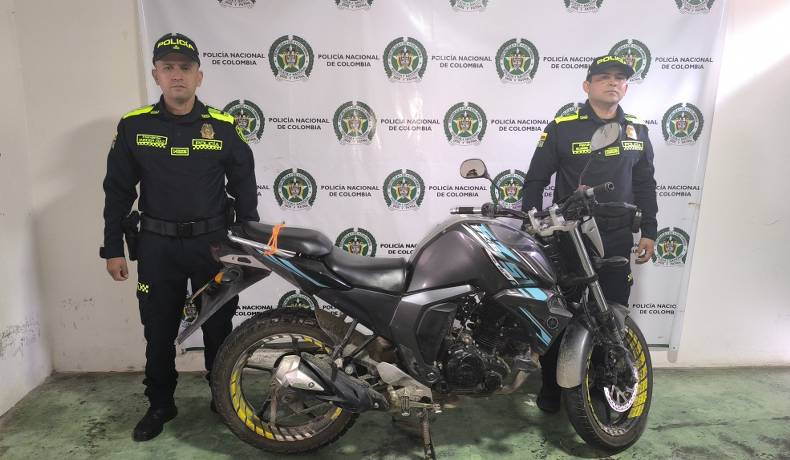 Recuperada motocicleta hurtada en El Cañón del Combeima 