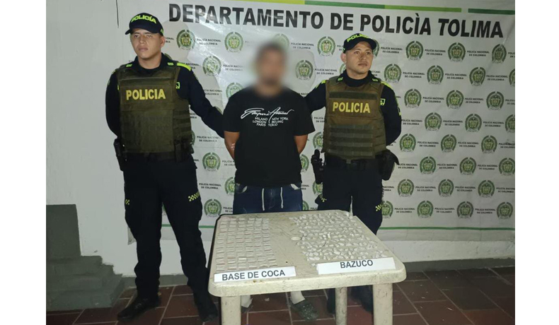 Capturado sujeto con bazuco y base de cocaína