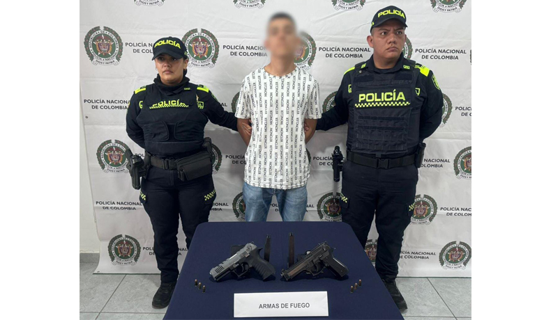 Capturado sujeto que se movilizaba con dos armas traumáticas y municiones