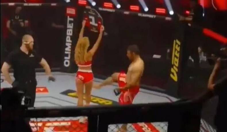 Luchador en Rusia le pegó una patada a una ring-girl , recibió una golpiza y fue suspendido de por vida