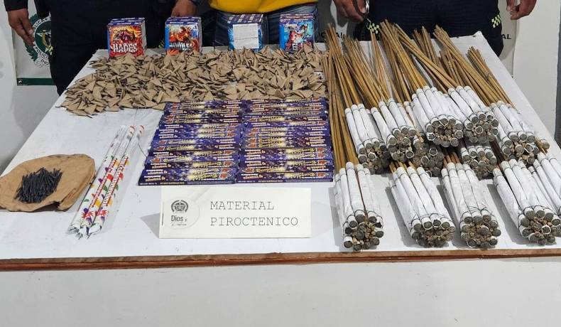 METIB incautó elementos pirotécnicos avaluados en 26 millones de pesos