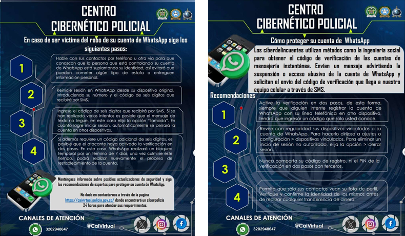 La Policía Nacional entrega recomendaciones para proteger su cuenta de WhatsApp