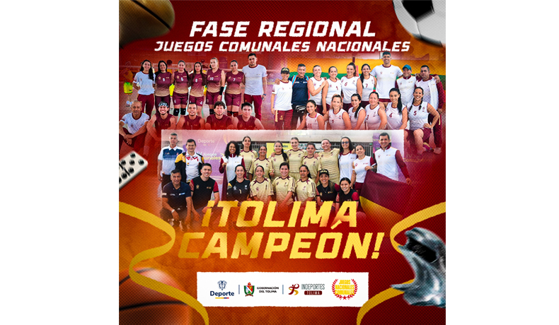 Tolima campeón de la fase regional de los Juegos Comunales 2024