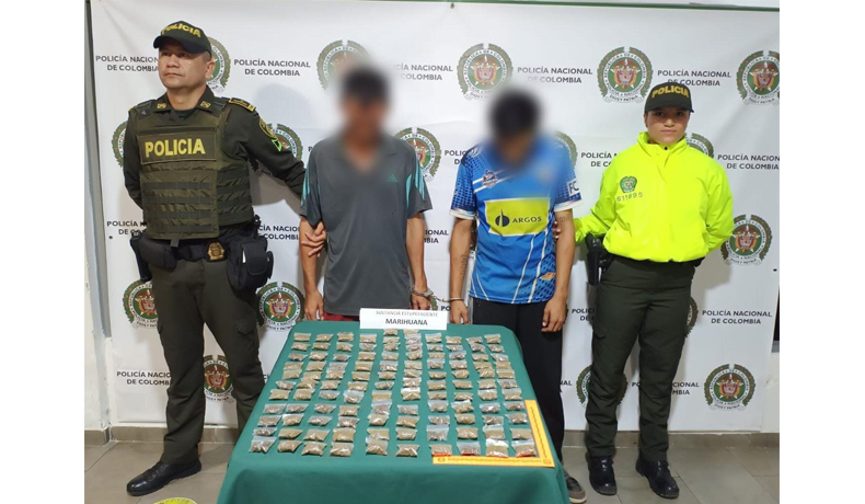 En el Guamo, capturados dos sujetos e incautados estupefacientes