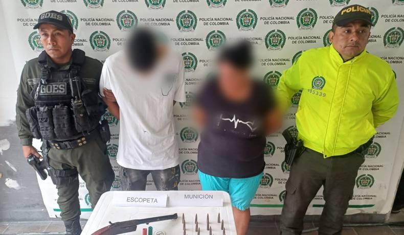 Capturadas dos personas, aprehendido un menor e incautada un arma de fuego en El Espinal