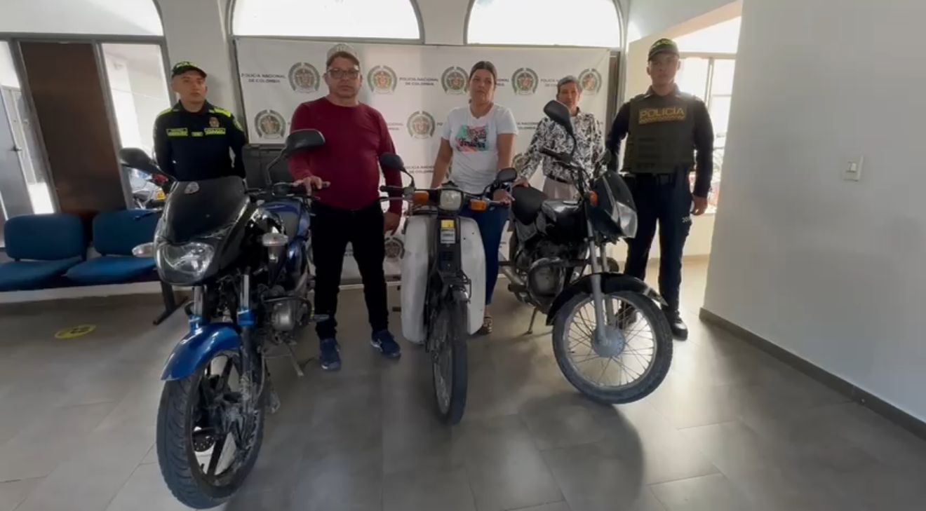 Tres motocicletas recuperadas en zonal rural del Guamo