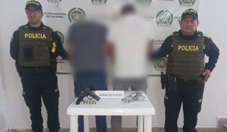 Policía Tolima captura dos personas por porte ilegal de armas de fuego en Coyaima
