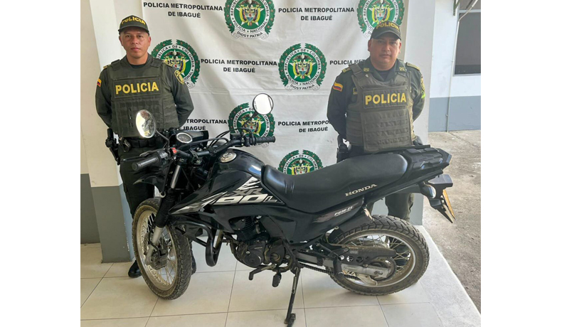 Recuperada moto con reporte de hurto y desplazamiento forzado de su propietario