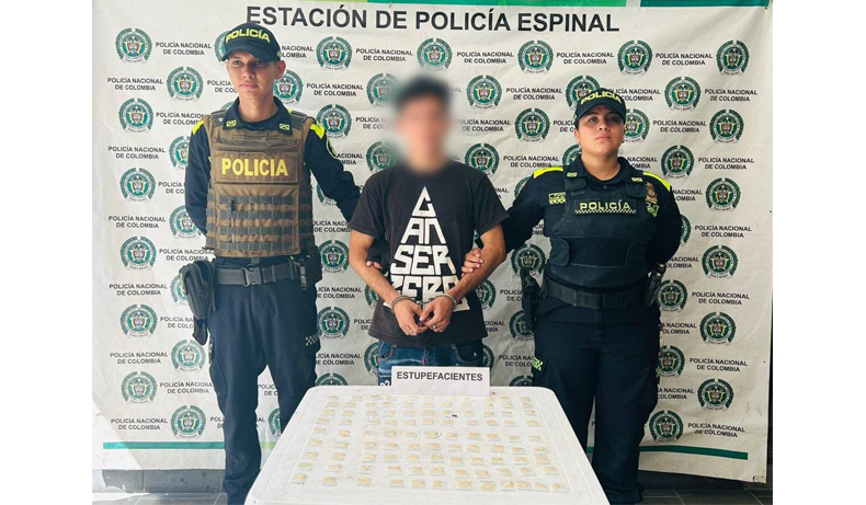 En El Espinal, se logró la captura de un sujeto y la incautación de alucinógenos