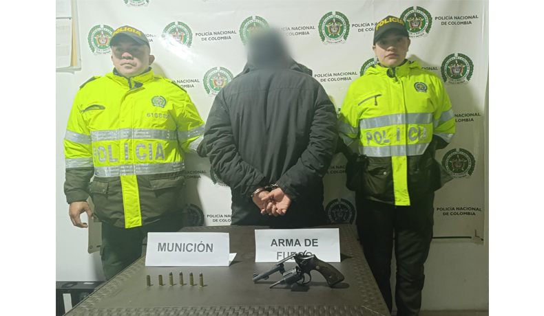 En Murillo, capturado un sujeto, incautada un arma y munición