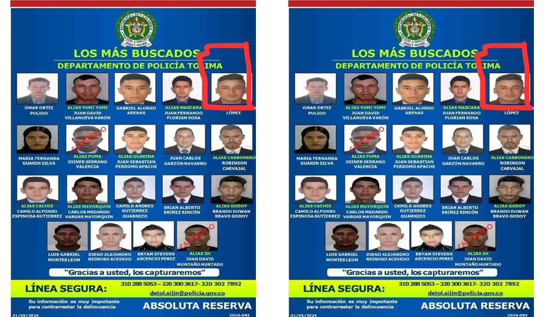 En Playarrica, capturado sujeto que hace parte del cartel de los más buscados por la Policía Tolima