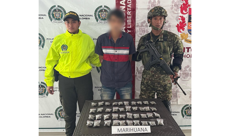 En Mariquita se logró la captura de un sujeto y la incautación de alucinógenos