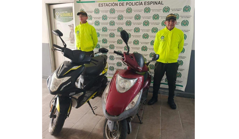 En El Espinal se logró la recuperación de dos motocicletas
