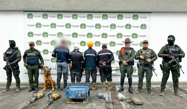 Cuatro personas fueron capturadas por explotar ilegalmente minerales en la vereda San Simón de Ibagué