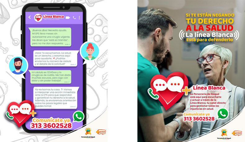 Personería de Ibagué refuerza la Línea Blanca ante la incertidumbre en el sistema de salud