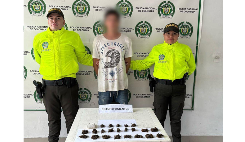En el Líbano se logró la captura de un sujeto y la incautación de estupefacientes