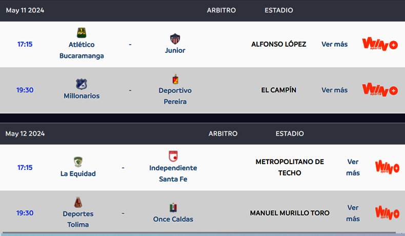 Cuadrangulares semifinales de la Liga BetPlay este fin de semana