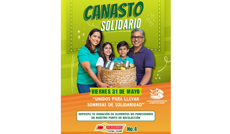 Alianza entre Mercacentro y Banco de Alimentos de Ibagué impulsa el canasto solidario
