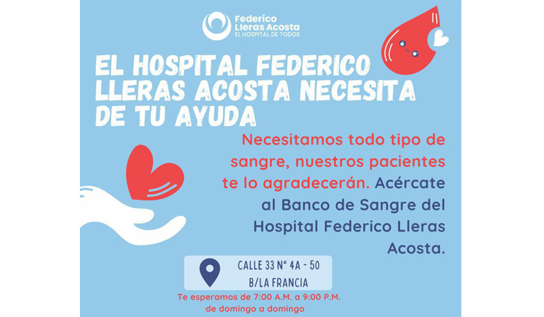 Dona sangre en el Hospital Federico Lleras Acosta