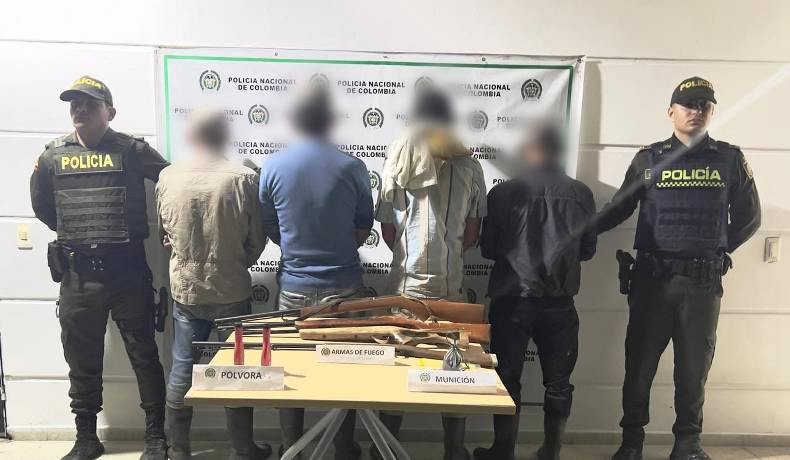 Incautadas 4 armas de fuego y capturadas 4 personas en zona rural de Casabianca 